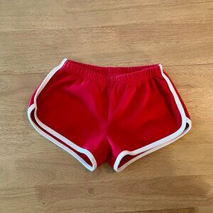 American Apparel "Interlock Running (Hot) Shorts - Red, Size XS